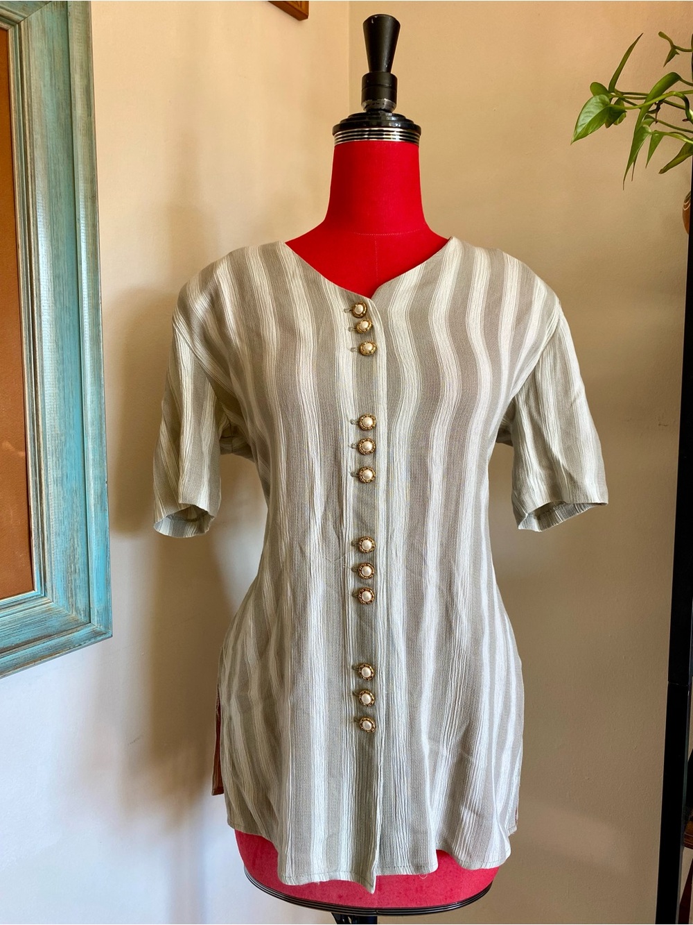 Sage Vintage Striped Top